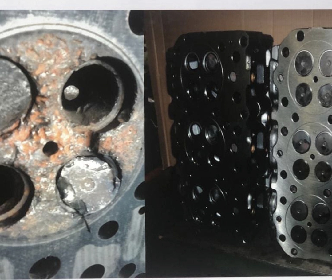 Tapa de cilindro: antes y después de la reparación